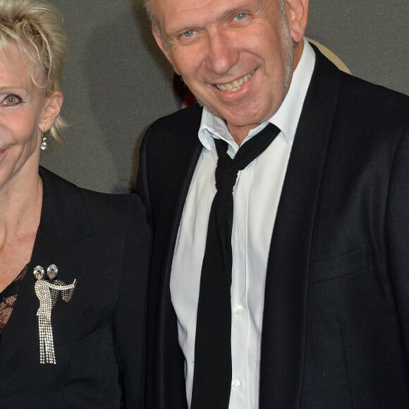 Tonie Marshall et Jean Paul Gaultier - Soirée des 30 ans de Canal + au Palais de Tokyo à Paris le 4 novembre 2014.