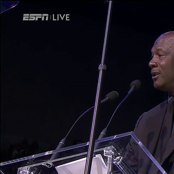 Michael Jordan, ému aux larmes, lors de l'hommage à Kobe Bryant au Staples Center de Los Angeles, le 24 février 2020.