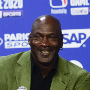 Michael Jordan lors de la conférence de presse du match de NBA Paris 2020 entre les Bucks de Milwaukee et les Charlotte Hornets à l'AccorHotels Arena à Paris le 24 janvier 2020. © JB Autissier / Panoramic / Bestimage