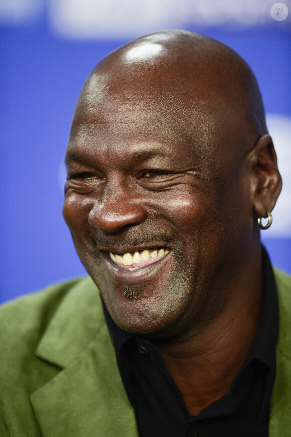 Michael Jordan lors de la conférence de presse du match de NBA Paris 2020 entre les Bucks de Milwaukee et les Charlotte Hornets à l'AccorHotels Arena à Paris le 24 janvier 2020. © JB Autissier / Panoramic / Bestimage