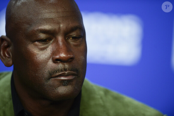 Michael Jordan lors de la conférence de presse du match de NBA Paris 2020 entre les Bucks de Milwaukee et les Charlotte Hornets à l'AccorHotels Arena à Paris le 24 janvier 2020. © JB Autissier / Panoramic / Bestimage