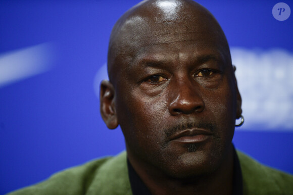 Michael Jordan lors de la conférence de presse du match de NBA Paris 2020 entre les Bucks de Milwaukee et les Charlotte Hornets à l'AccorHotels Arena à Paris le 24 janvier 2020. © JB Autissier / Panoramic / Bestimage