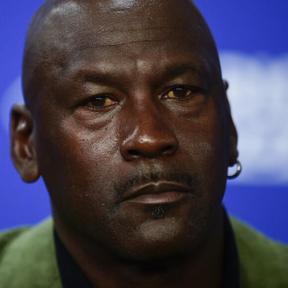 Michael Jordan lors de la conférence de presse du match de NBA Paris 2020 entre les Bucks de Milwaukee et les Charlotte Hornets à l'AccorHotels Arena à Paris le 24 janvier 2020. © JB Autissier / Panoramic / Bestimage