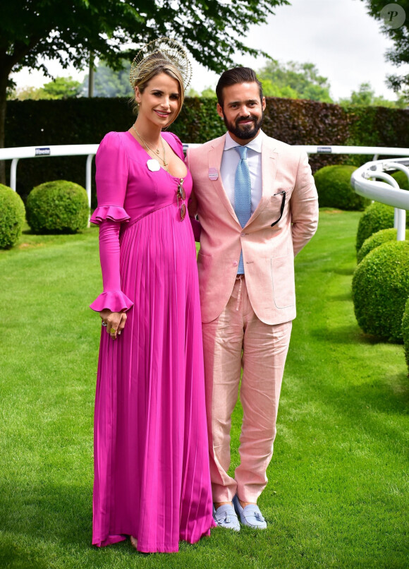 Spencer Matthews et Vogue Williams - Les célébrités lors du Derby Investec d'Epsom le 1er juin 2018.