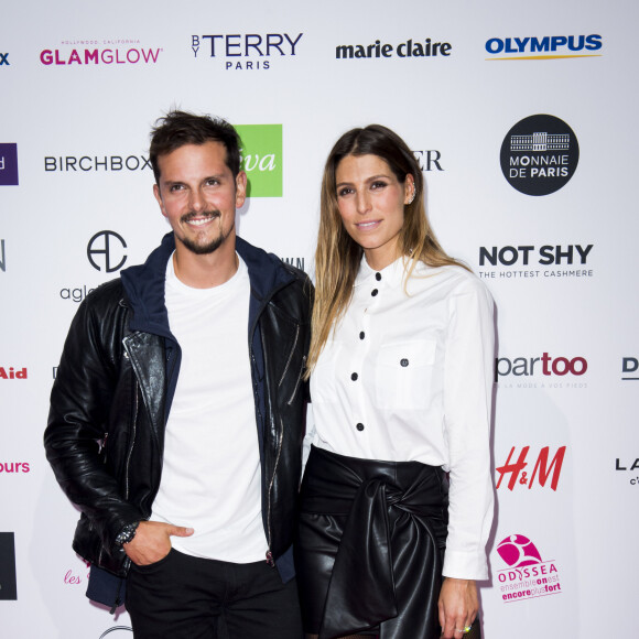 Laury Thilleman (Miss France 2011) et son compagnon Juan Arbelaez à l'occasion du lancement de la 26ème campagne d'Octobre Rose par l'association Le Cancer du Sein, Parlons-en ! sur le Champ de Mars à Paris, France, le 1er octobre 2019. © Jean-Baptiste Autissier/Panoramic/Bestimage