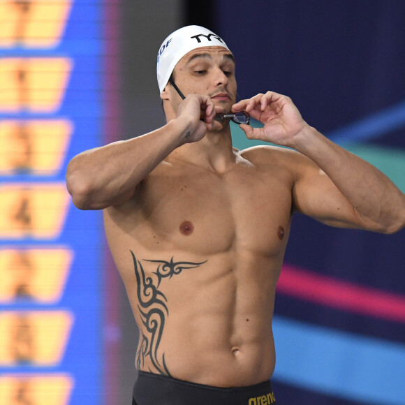 Florent Manaudou remporte la médaille d'argent au 50m nage libre - Championnat d'Europe en petit bassin à Glasgow le 7 décembre 2019.