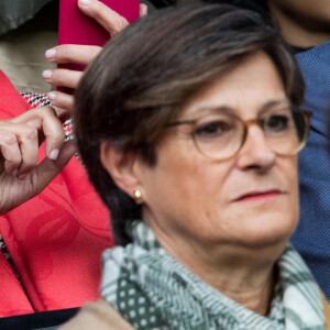 Roselyne Bachelot dans les tribunes lors du match de Ligue 1 "PSG - Angers (4-0)" au Parc des Princes à Paris, le 5 octobre 2019. © Cyril Moreau/Bestimage