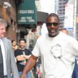 Idris Elba arrive dans les studios de l'émission "The Late Show With Stephen Colbert" pour faire la promotion du nouveau film "Fast &amp; Furious : Hobbs &amp; Shaw" à New York le 29 juillet 2019.