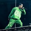 A$AP Rocky, habillé d'un pull et d'un jogging VLONE, se produit sur la scène de l'Ericsson Globe à Stockholm, le 11 décembre 2019.