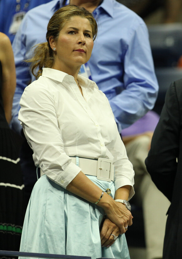 Mirka Federer (la femme de R. Federer) - Les célébrités lors du match R. Federer contre Grigor Dimitrov lors du US Open 2019 en quatre sets à Flushing Meadows, le 3 septembre 2019.