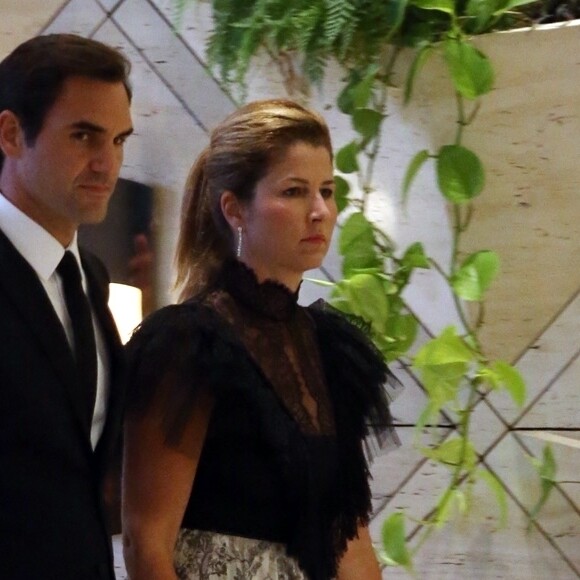 Roger Federer et sa femme Mirka arrivent à la soirée Hopman Cup New Years Eve Ball au Crown Towers à Perth, Australie le 31 décembre 2018.