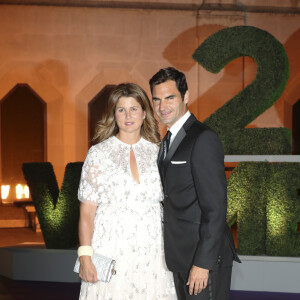 Roger Federer et sa femme Mirka - Dîner des champions du tournoi de Wimbledon à Londres le 16 juillet 2017.