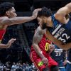 Karl-Anthony Towns lors du match Minnesota Timberwolves - Atlanta Hawks. Le 5 février 2020.