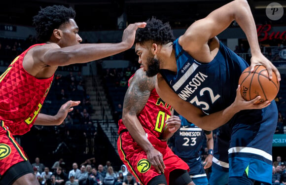 Karl-Anthony Towns lors du match Minnesota Timberwolves - Atlanta Hawks. Le 5 février 2020.