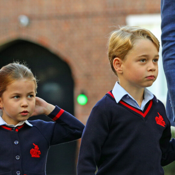 Le prince William, duc de Cambridge, et Catherine (Kate) Middleton, duchesse de Cambridge, accompagnent le prince George et la princesse Charlotte pour leur rentrée scolaire à l'école Thomas's Battersea à Londres, Royaume Uni, le 5 septembre 2019.