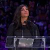 Vanessa Bryant rend hommage à son mari Kobe et à sa fille au Staples Center de Los Angeles, le 24 février 2020. La veuve a attaqué en justice la société qui a affrété l'hélicoptère qui a coûté la vie à son mari. La star de basket est décédée dans un accident d'hélicoptère, le 26 janvier 2020 à Calabasas, aux côtés de sa fille de 13 ans, Gianna, et de sept autres personnes.