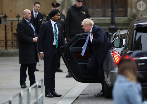 Le Premier ministre britannique Boris Johnson - La famille royale d'Angleterre lors de la cérémonie du Commonwealth en l'abbaye de Westminster à Londres, le 9 mars 2020.