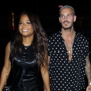 M. Pokora (Matt Pokora) et sa compagne Christina Milian fêtent leurs anniversaires respectifs avec leurs amis au restaurant "Beauty & Essex" à Los Angeles le 26 septembre 2017.