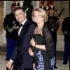 Patrick Devedjian et sa femme Sophie Vanbremeeersch lors du dîner d'Etat en l'honneur de Michel Sliemane et Wafa Sleimane au palais de l'Elysée le 17 mars 2009.