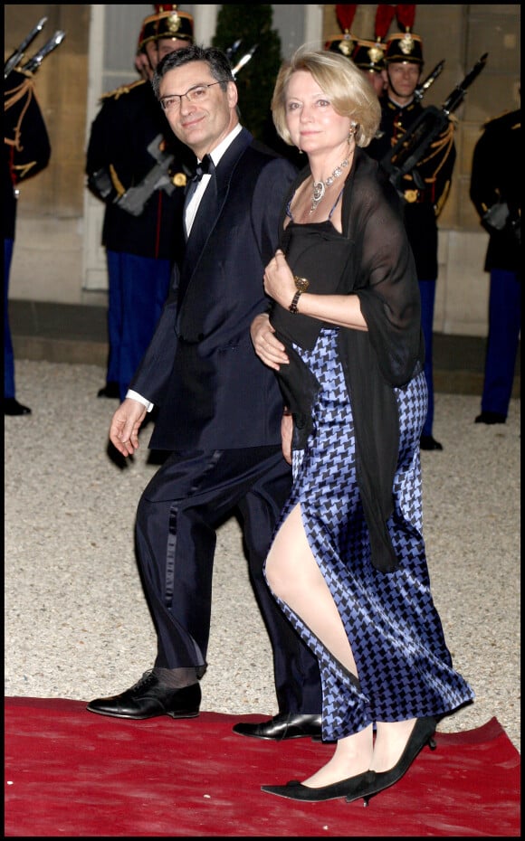 Patrick Devedjian et sa femme Sophie Vanbremeeersch lors du dîner d'Etat en l'honneur de Michel Sliemane et Wafa Sleimane au palais de l'Elysée le 17 mars 2009.