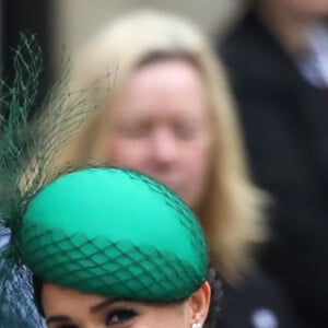 Le prince Harry, duc de Sussex, et Meghan Markle, duchesse de Sussex - La famille royale d'Angleterre lors de la cérémonie du Commonwealth en l'abbaye de Westminster à Londres, le 9 mars 2020.