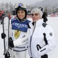 Bernard Charles "Bernie" Ecclestone et sa femme Fabiana Flosi - People a la Kitz Charity Race a Kitzbuhel en Autriche le 25/01/2014