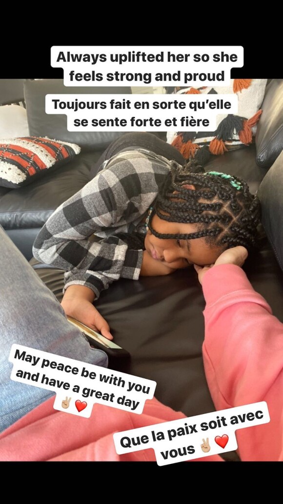 M. Pokora a partagé cette photo de sa belle-fille Violet sur Instagram le 3 avril 2020.