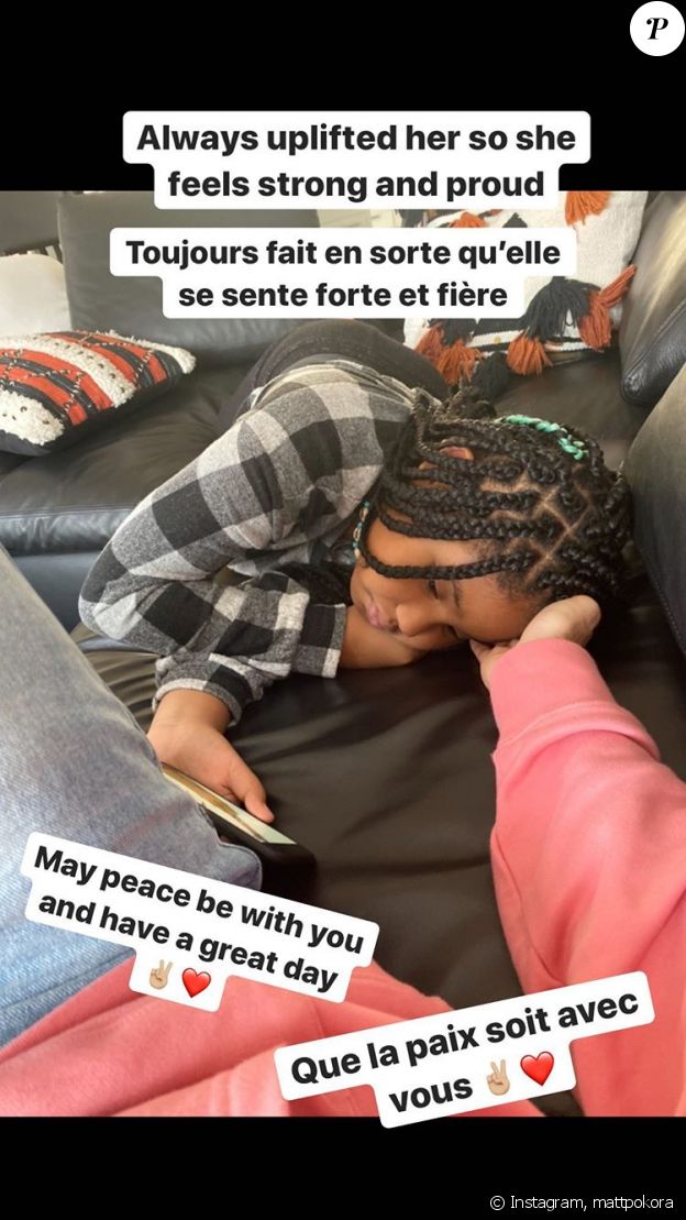 M. Pokora a partagé cette photo de sa belle-fille Violet sur Instagram le 3 avril 2020.