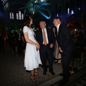 Catherine Kate Middleton, la duchesse de Cambridge, Sir David Attenborough et le directeur du Muséeum Sir Michael Dixon lors de la réouverture du Hintze Hall au Muséum d'Histoire Naturelle à Londres, le 13 juillet 2017.