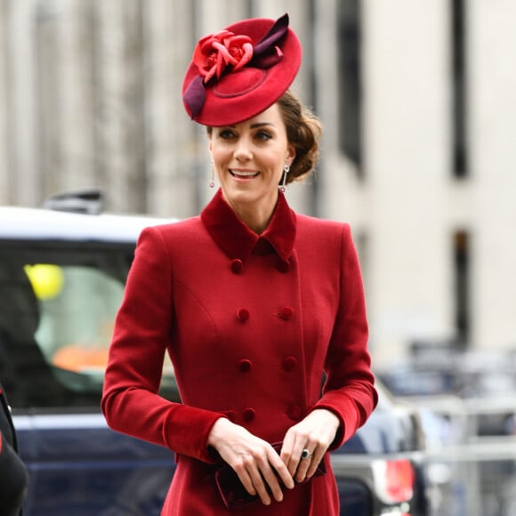 Kate Middleton, duchesse de Cambridge - La famille royale d'Angleterre à son arrivée à la cérémonie du Commonwealth en l'abbaye de Westminster à Londres. Le 9 mars 2020