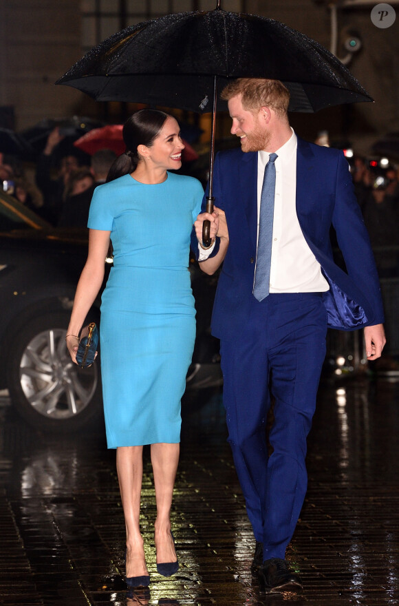 Le prince Harry, duc de Sussex, et Meghan Markle, duchesse de Sussex arrivent à la cérémonie des Endeavour Fund Awards à Londres le 5 mars 2020.