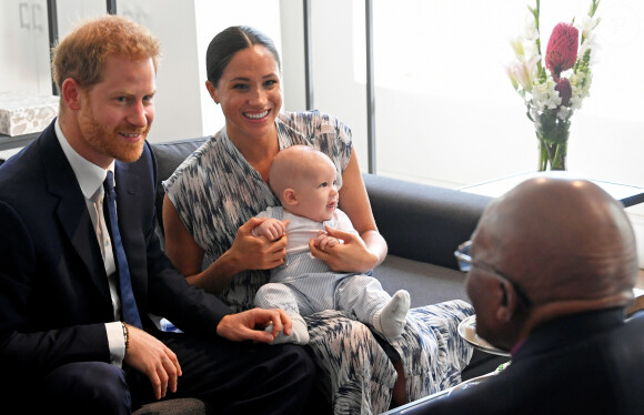 Le prince Harry, duc de Sussex, et Meghan Markle, duchesse de Sussex, avec leur fils Archie ont rencontré l'archevêque Desmond Tutu et sa femme à Cape Town, Afrique du Sud. Le 25 septembre 2019
