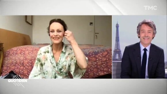 Vanessa Paradis dans l'émission "Quotiden" sur TMC, le 22 avril 2020.