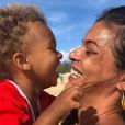 Yelena Noah avec son fils Nohea .  Instagram, le 3 avril 2019.