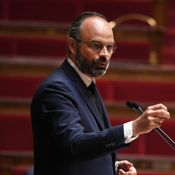 Le premier ministre Edouard Philippe - Les députés des différents partis politiques prennent la parole après le discours du premier ministre sur le plan de déconfinement à l'Assemblée Nationale à Paris dans le cadre de l'épidémie de Coronavirus Covid-19 le 28 avril 2020 © David Nivière / Pool / Abaca