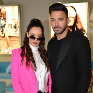 Nabilla Benattia (enceinte) et son mari Thomas Vergara - Nabilla Benattia présente sa collaboration pour les lunettes Quay Australia sur la plage Magnun lors du 72ème Festival International du Film de Cannes, le 18 mai 2019. ©Veeren / Bestimage