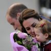 Départ du prince William, duc de Cambridge, Catherine (Kate) Middleton, duchesse de Cambridge, accompagnés de leurs enfants, le prince Georges et la princesse Charlotte après leurs voyage de 8 jours au Canada à Victoria le 1er octobre 2016.
