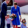 Le prince William, duc de Cambridge, Catherine Kate Middleton, duchesse de Cambridge et leurs enfants le prince George de Cambridge et la princesse Charlotte de Cambridge - Le couple princier d'Angleterre et leurs enfants à leur arrivée à l'aéroport de Berlin-Tegel à Berlin, le 19 juillet 2017, lors de leur visite officielle de 3 jours en Allemagne.