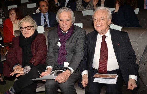 Josée Dayan, Jean-Gabriel Mitterrand et Olivier Mitterrand lors de la cérémonie d'installation de F.Mitterrand à l'académie des Beaux-Arts à Paris, France, le 6 février 2020. © Veeren/Bestimage