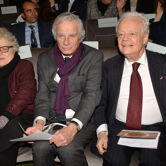 Josée Dayan, Jean-Gabriel Mitterrand et Olivier Mitterrand lors de la cérémonie d'installation de F.Mitterrand à l'académie des Beaux-Arts à Paris, France, le 6 février 2020. © Veeren/Bestimage