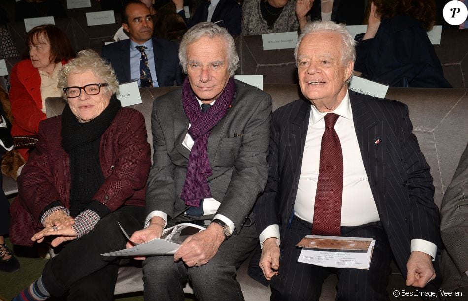 Josée Dayan, Jean-Gabriel Mitterrand et Olivier Mitterrand lors de la cérémonie d&#039;installation de F.Mitterrand à l&#039;académie des Beaux-Arts à Paris, France, le 6 février 2020. © Veeren/Bestimage