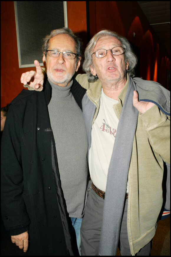 Edouard Molinaro et Daniel Cauchy en janvier 2005 à Paris lors d'une représentation d'Axelle Laffont à l'Olympia.