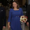 La princesse Stéphanie de Luxembourg, enceinte, assistait avec son mari le prince Guillaume, grand-duc héritier de Luxembourg, au 75e anniversaire de l'Oeuvre Nationale de Secours Grande-Duchesse Charlotte le 23 janvier 2020 à l'European Convention Center à Luxembourg.