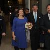 La princesse Stéphanie de Luxembourg, enceinte, assistait avec son mari le prince Guillaume, grand-duc héritier de Luxembourg, au 75e anniversaire de l'Oeuvre Nationale de Secours Grande-Duchesse Charlotte le 23 janvier 2020 à l'European Convention Center à Luxembourg.