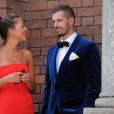  Camille et son mari Morgan Schneiderlin - Mariage de Matteo Darmian et Francesca Cormanni à Rescaldina, Italie, le 14 juin 2017.      