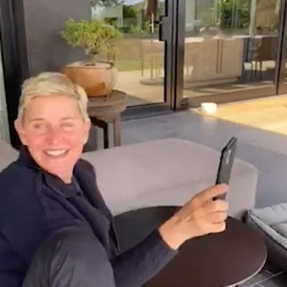 Ellen DeGeneres passe son ennui pendant la mise en quarantaine lors de l'épidémie de coronavirus (Covid-19) en appelant ses amis célèbres: Justin Timberlake, Adam Levine et John Legend. Los Angeles, le 19 mars 2020.