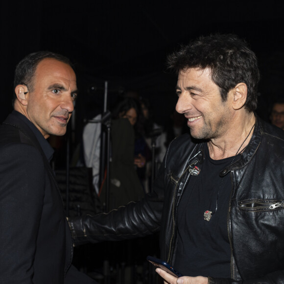 Exclusif - Patrick Bruel et Nikos Aliagas - Backstage de l'enregistrement de l'émission "La Chanson secrète 5" sur TF1, à Paris. Le 17 décembre 2019 © Gaffiot-Perusseau / Bestimage