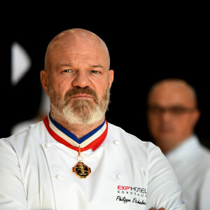 Exclusif - Philippe Etchebest préside le salon français de la restauration "Expotel" à Bordeaux. Il dirige aussi la journée des chefs et sa compétion regroupant 22 Etoiles sur l'évènement, le 25 Novembre 2019. © Patrick Bernard/ Bestimage