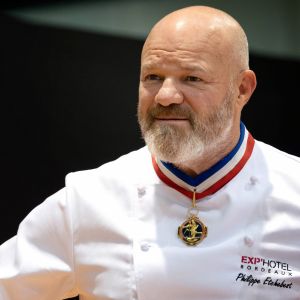 Exclusif - Philippe Etchebest préside le salon français de la restauration "Expotel" à Bordeaux. Il dirige aussi la journée des chefs et sa compétion regroupant 22 Etoiles sur l'évènement, le 25 Novembre 2019. © Patrick Bernard/ Bestimage