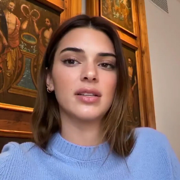 Kendall Jenner en visio-conférence avec l'émission "Good Morning America", pendant l'épidémie de Coronavirus (COVID-19). Le 16 mai 2020